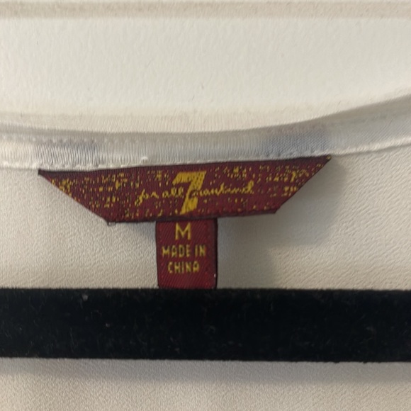 Lightweight white 7 for all mankind shirt with sheer back! - Picture 4 of 4